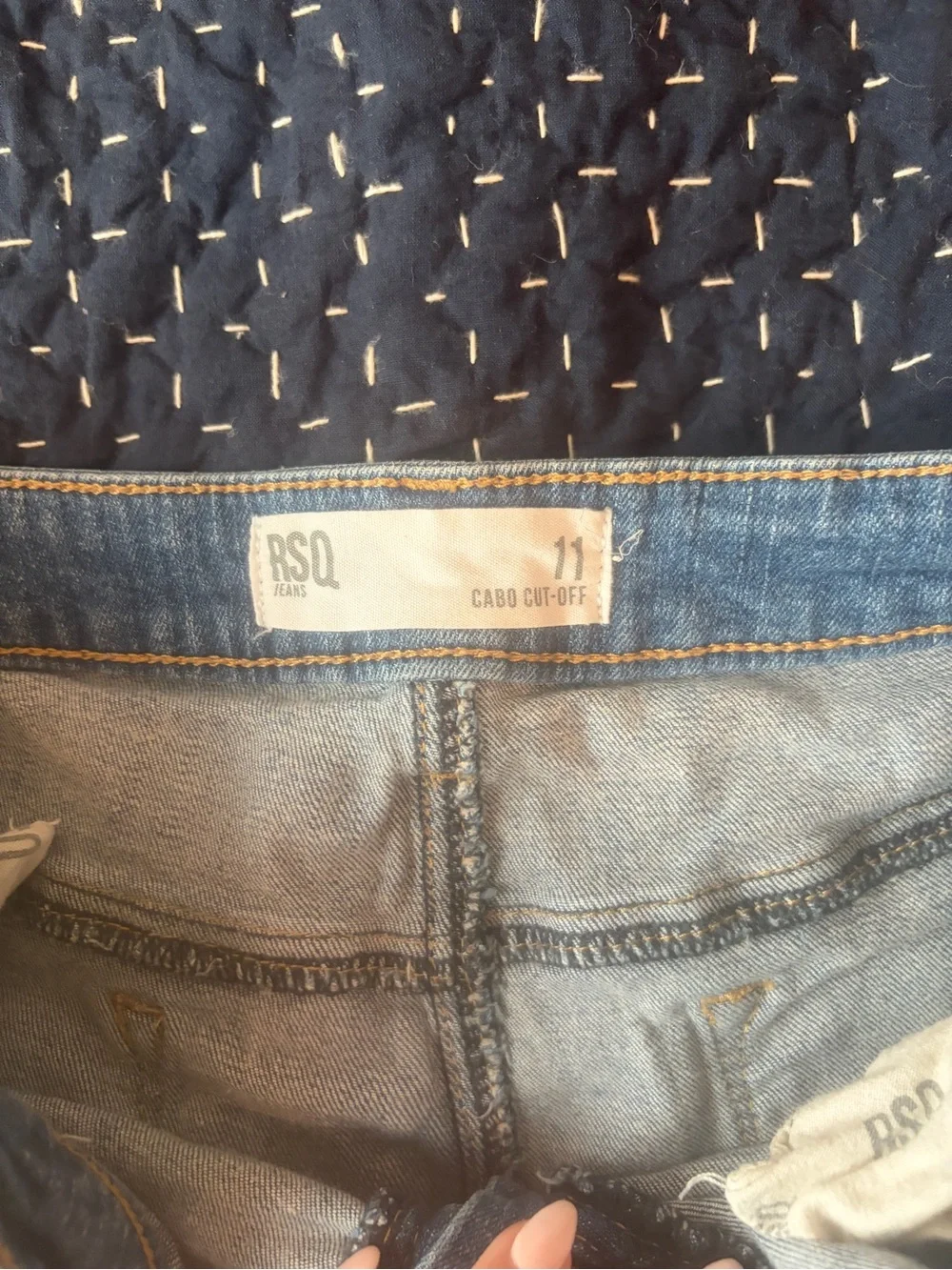 Distressed Blue Denim Short Shorts
